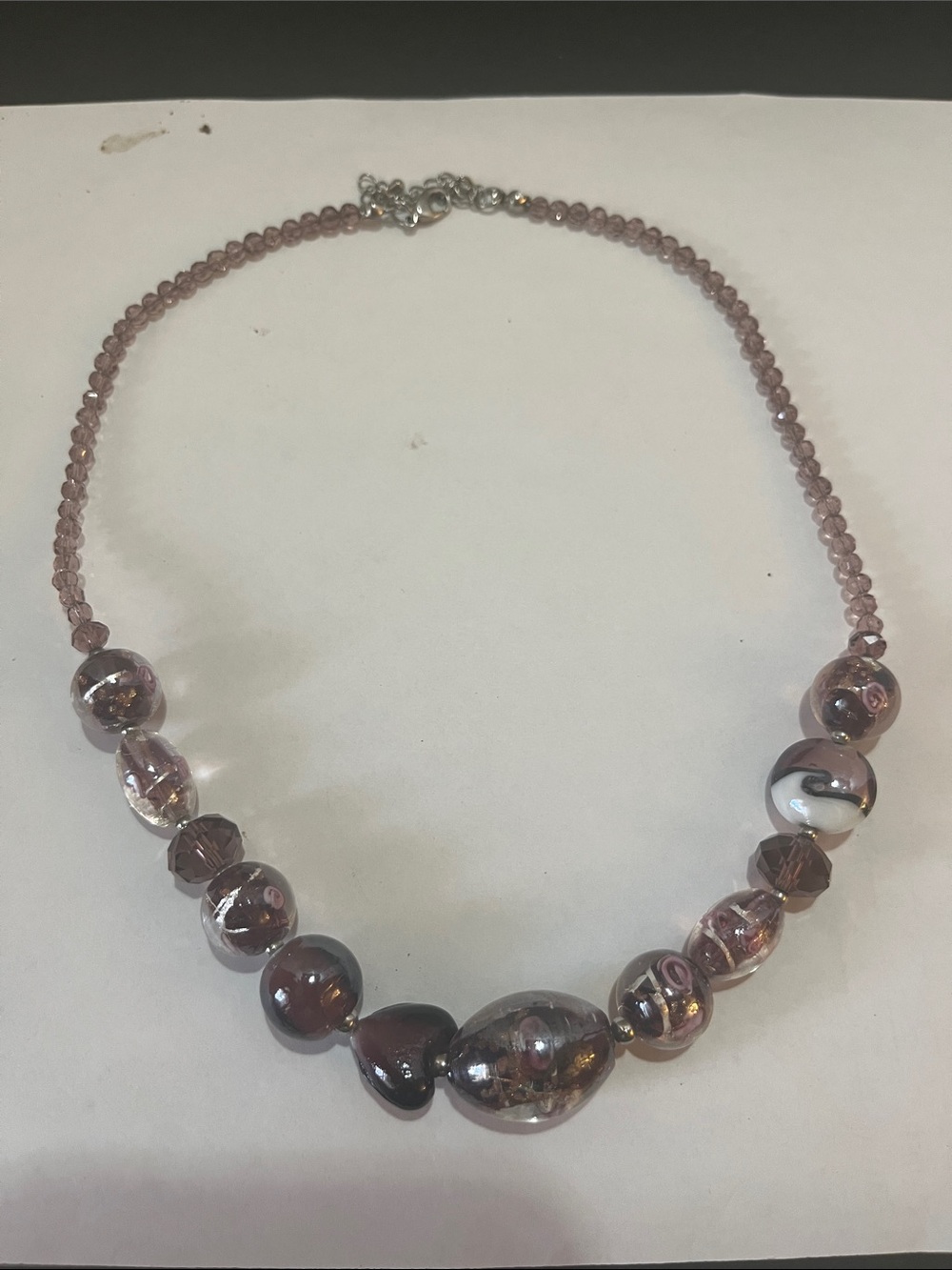 Foil Beaded Crystal Necklace